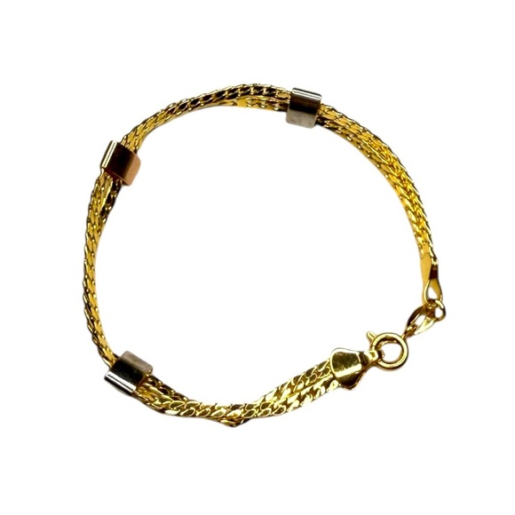 UNIQUE by Yanbal Gold Mixed Tone Spring Ring Bracelet NEW - Picture 2 of 7